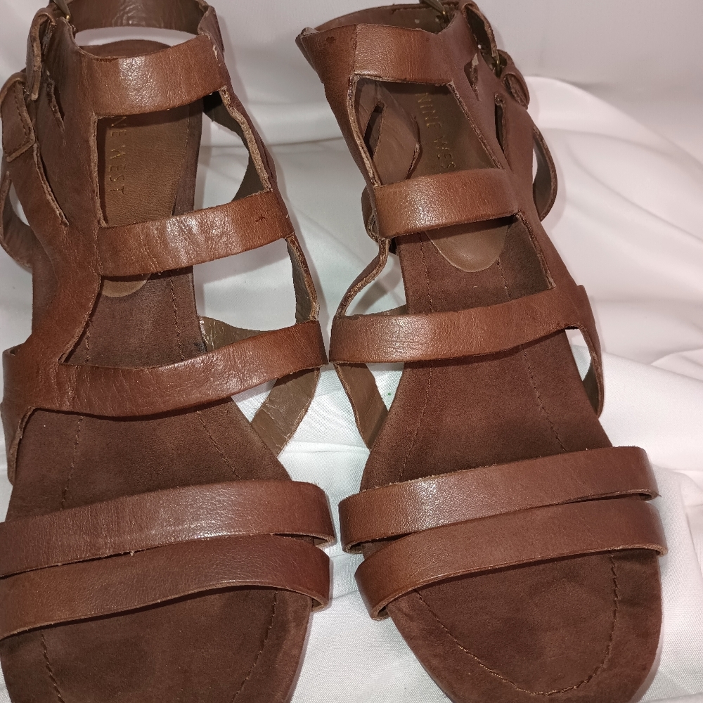 Nine West Chocolate Strappy Heel, 9.5 M
